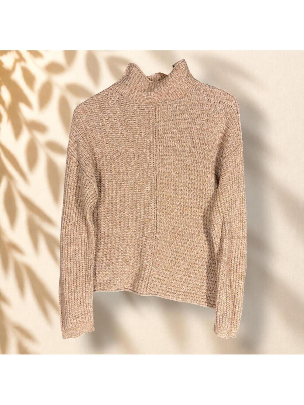 Sonoma Sweater Pullover Women S Small Brown Knit High Neck Long Sleeve Cotton